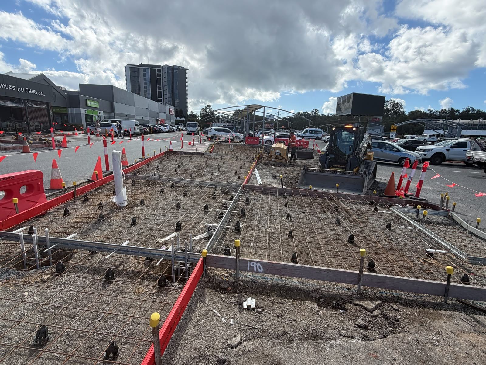 Commercial car park footing reinforcement