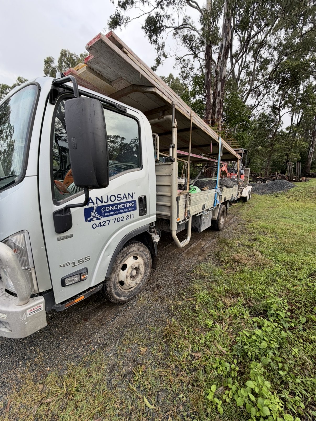 An Anjosan Concreting truck loaded and ready for a job